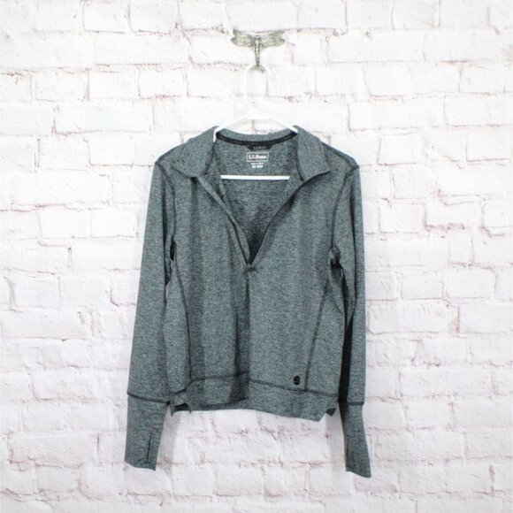 LL Bean VentureSoft Pullover Quarter Zip Black Marl Size XS - Picture 11 of 12